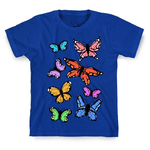 Hidden Penis Butterflies Pattern T-Shirt